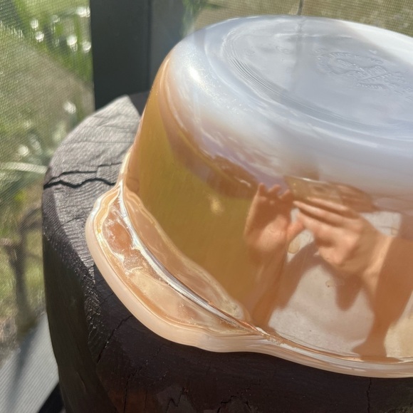 Fire King Vintage Oval Casserole Dish Iridescent Peach Luster - Picture 12 of 13